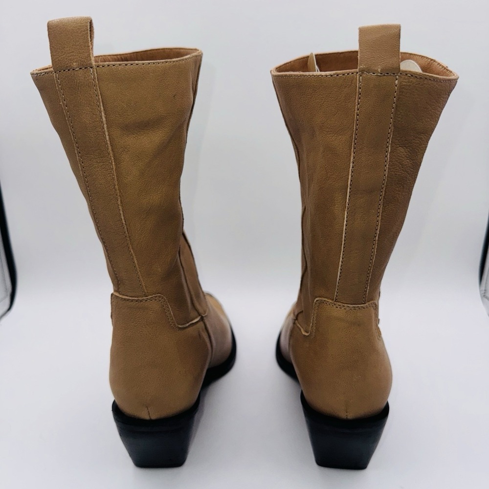 Free People Faster Horses Filigree Boot Women's Size 7.5 Camel Leather Cap Toe - Picture 13 of 16